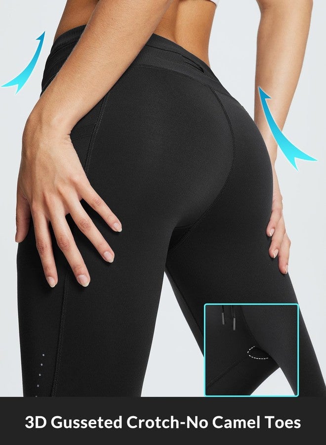 baleaf Fleece Lined Leggings Women Thermal Warm Winter Tights Waterproof High Waisted Ski Hiking Pants Gear with Pockets Black M - Image 4